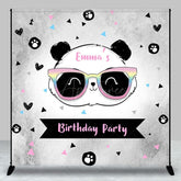 Aperturee - Aperturee Lovely Cartoon Panda Sweet Birthday Custom Backdrop